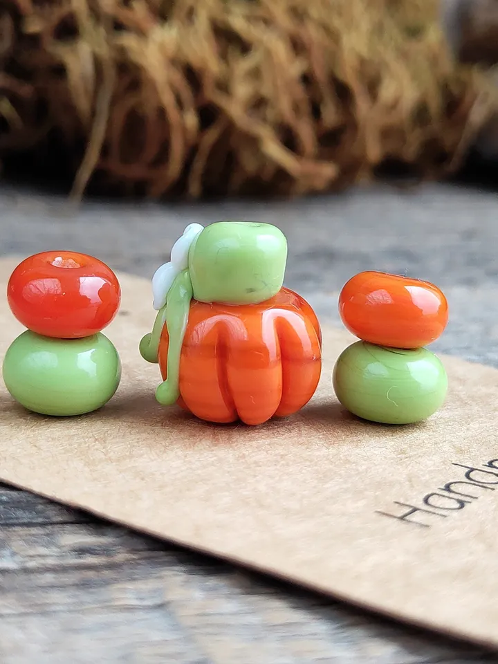 Tiny monster miniature Pumpkin figurine glass monster figurine Glass pumpkin for terrarium decoration Halloween miniature