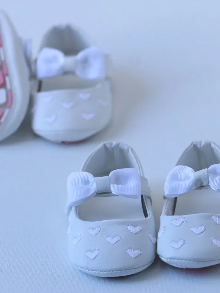 Baby Girl Baptism Shoes, Christening footwear Flower girl shoes cute white summer outfit