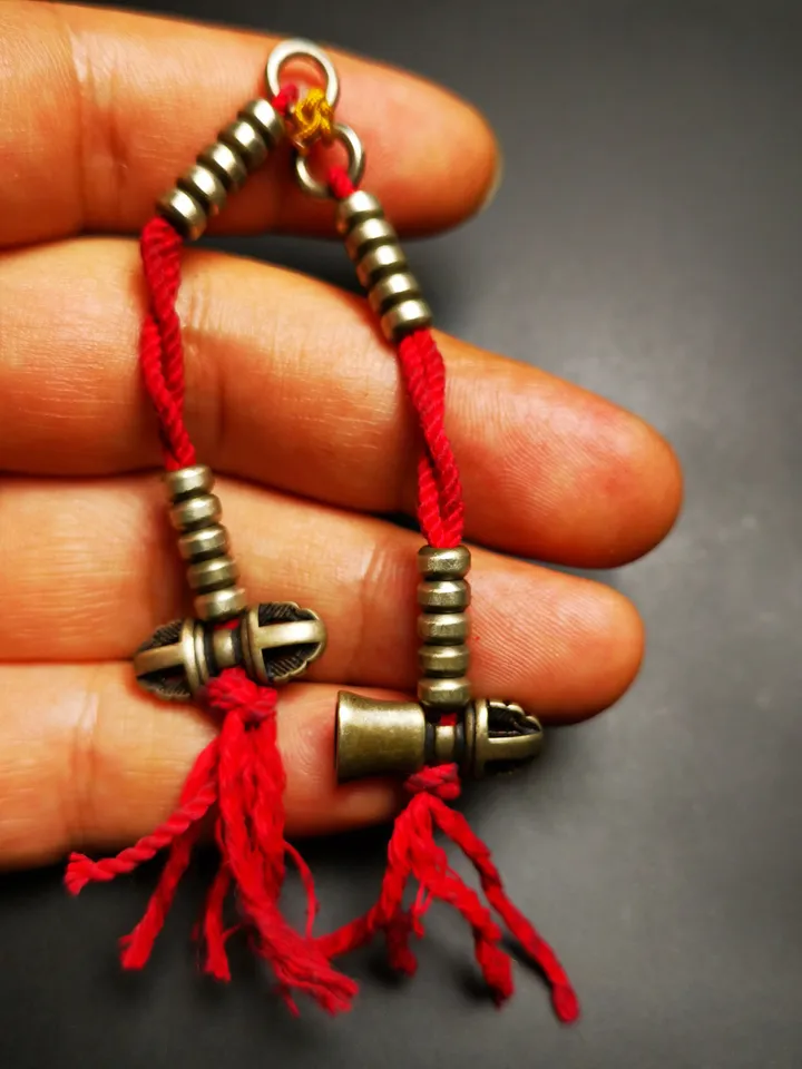 Gandhanra Handmade Tibetan Buddhist Mala Counters,Prayer Bead Counters,with Dorje and Vajra Pendant,Made of White Copper