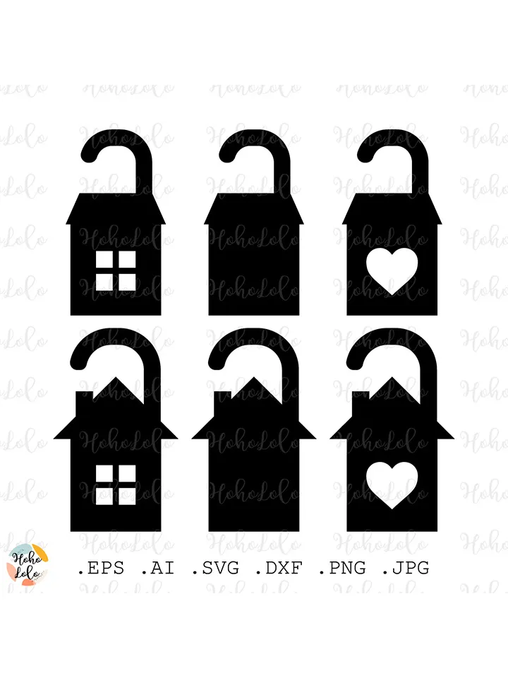 Door Hanger Svg, Door Hanger Silhouette, Door Hanger Template Cutting files, Door Hanger Cricut