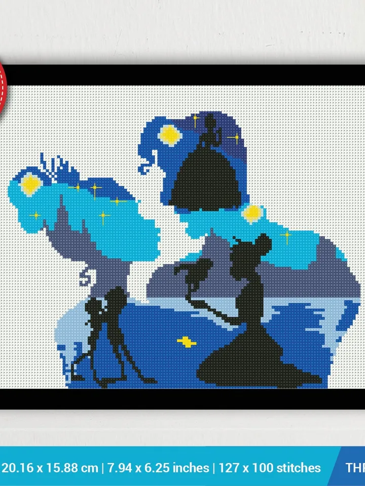 Tiana Princess Silhouette Frog Cross stitch pattern | Embroidery Pattern | Instant Download | Embroidery Designs