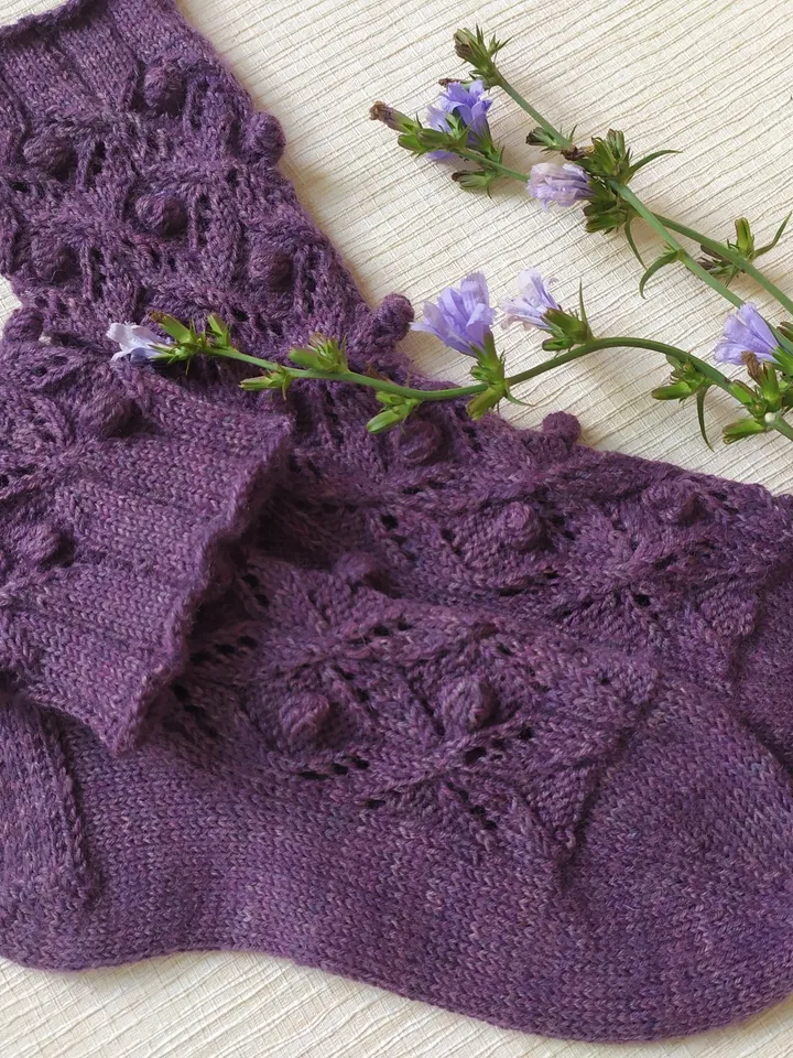 Handmade knitted womens socks