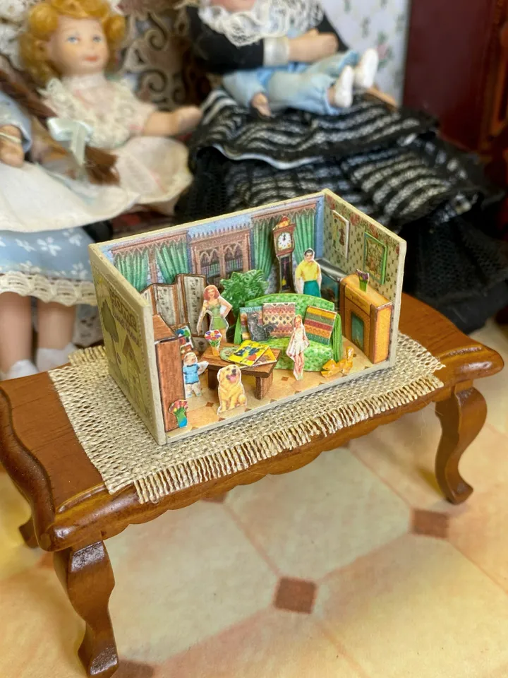 Mini roombox with filling. Toy for dollhouse. Toy for a doll. 1:12. Handmade.