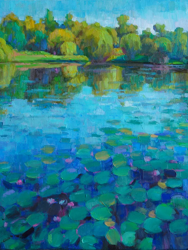 Pond with water lilies