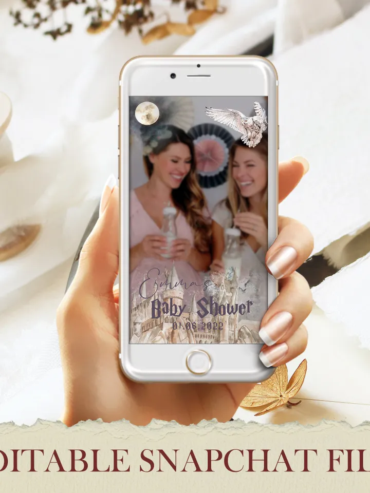 Wizard Baby Shower Digital Invite; Magic School Baby Schower mobile Invite template; Magical Digital Baby Shower Invite; Baby shower canva