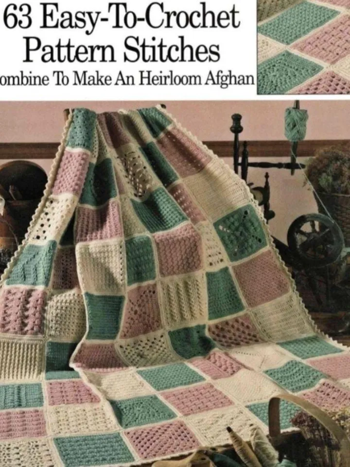 Blanket crochet, afghan crochet, granny squares crochet blanket, vintage blanket pattern pdf