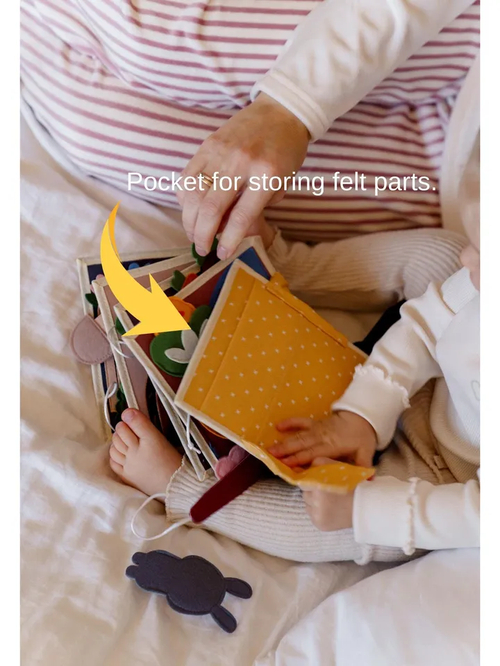 Quiet Book for Boys Age 1-5, Forest Animals Felt Toy, Handmade Toddler Activity Book, Montessori Sensory Toy, Educational Gift, Kinderkrama