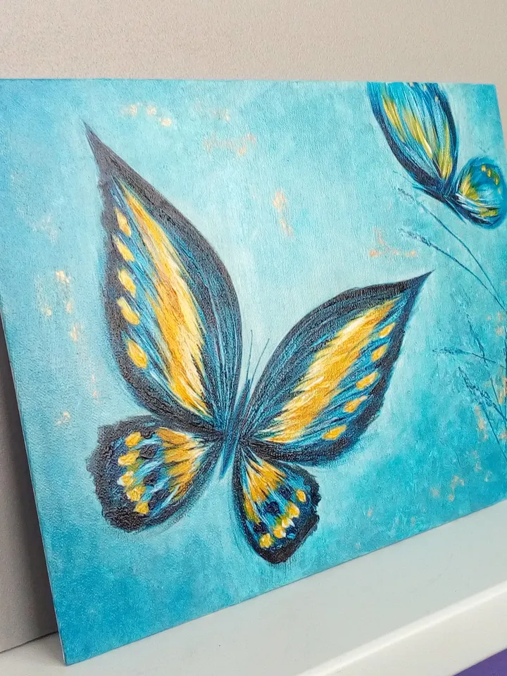 Painting with butterflies Painting of butterflies Painting for children's room