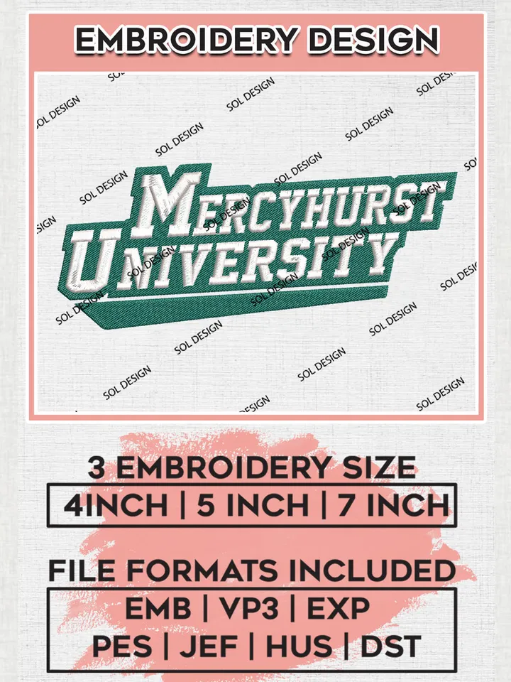 Mercyhurst Uni.versity Team Logo Embroidery Design Files, NCAA Mercyhurst Lakers Machine Embroidery, NCAA Teams, 3 sizes, NCAA Machine embroidery designs, Digital Download