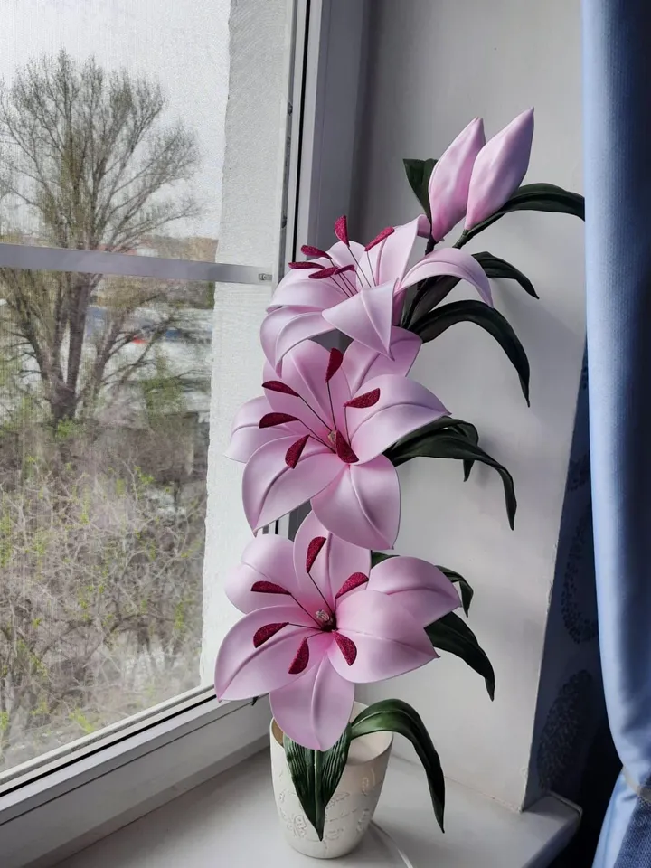 table lamp, lamp, glowing flower, lily, floor lamp, led lamp
