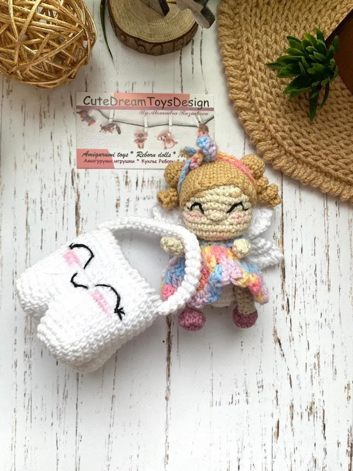 PDF Tooth Fairy Crochet Pattern, Crochet Amigurumi Doll Pattern, PDF Stuffed Toy Pattern, English Pattern, Amigurumi toy, Crochet Fairy