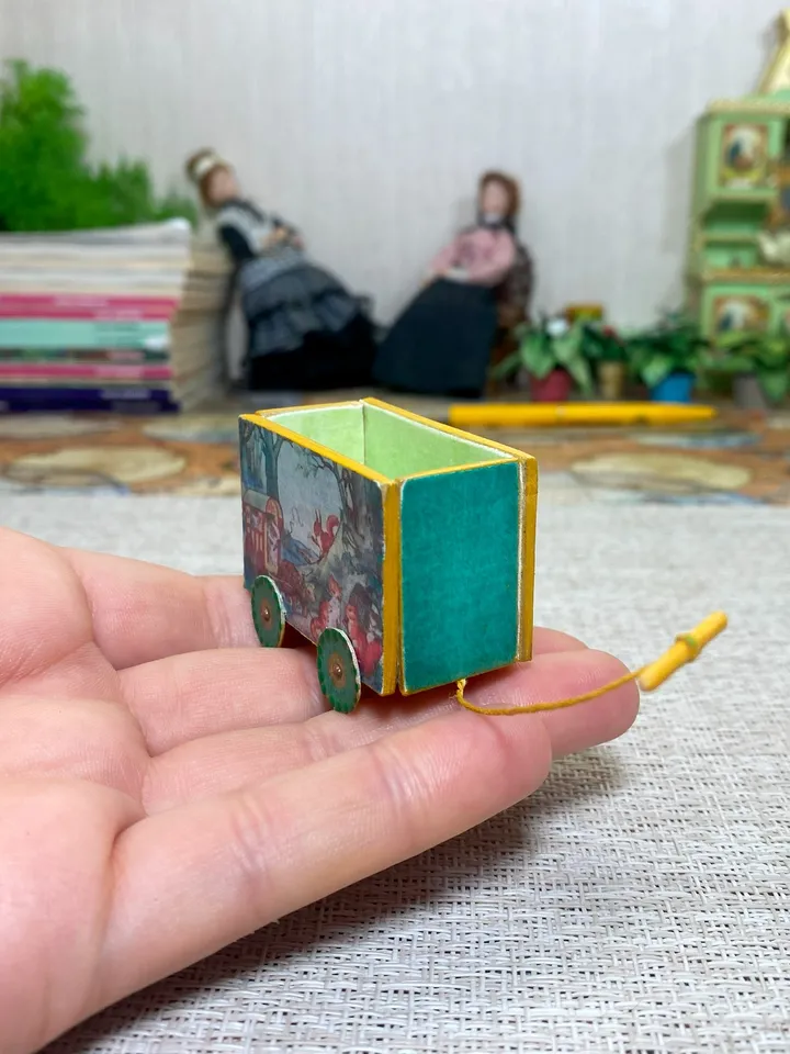 Tutorial. Doll cart. Dollhouse miniature. Accessories for the doll. Two sizes.