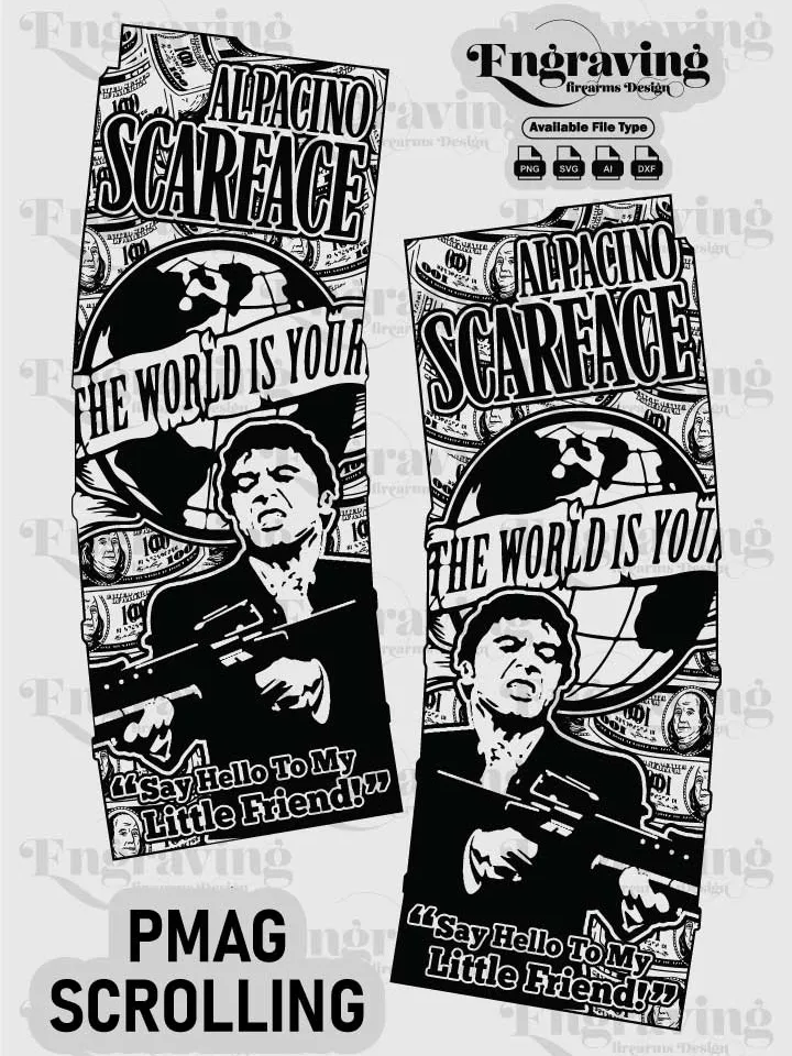PMAG SCARFACE SVG | Vector File Bundle for Laser Engraving Design