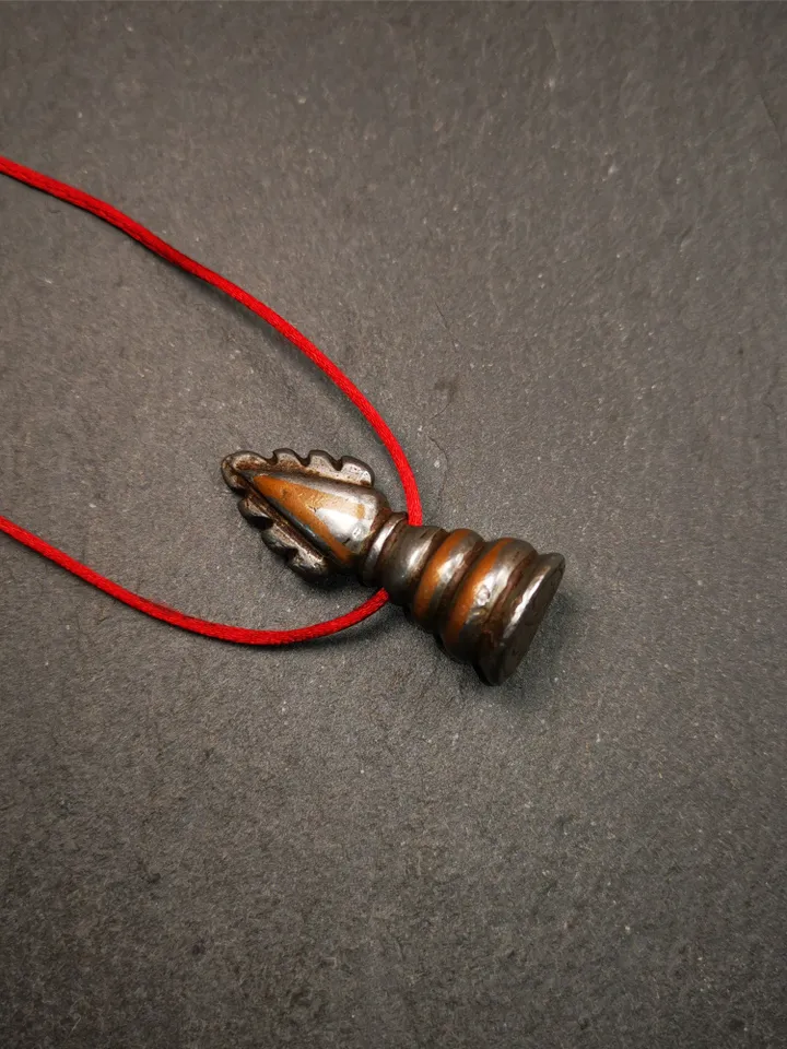 Gandhanra Antique Tibetan Buddhist Amulet Pendant,Mani Jewel/Wish-Fulfilling Cintamani Stupa,50 Years Old