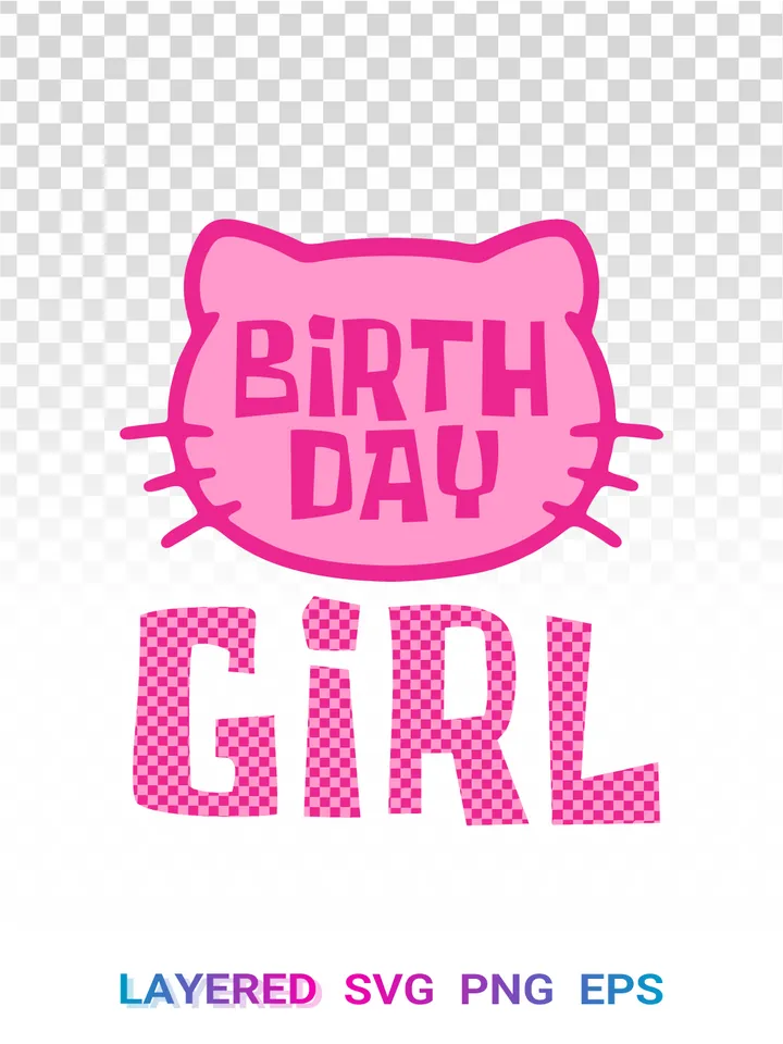 Birthday Girl SVG PNG, Hello Kitty Party Sanrio Clipart 🥳