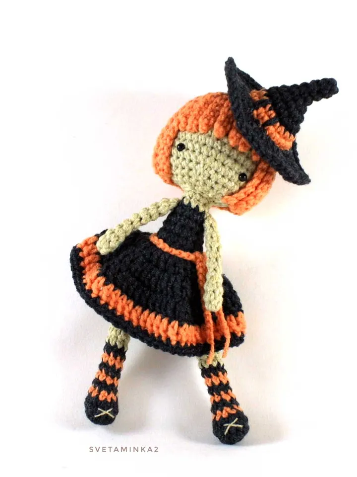 Crochet Witch Doll Pattern. Amigurumi Doll. Digital Download. PDF.