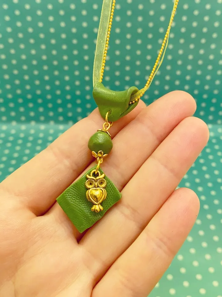Handmade pendant on a chain. Handmade jewelry.