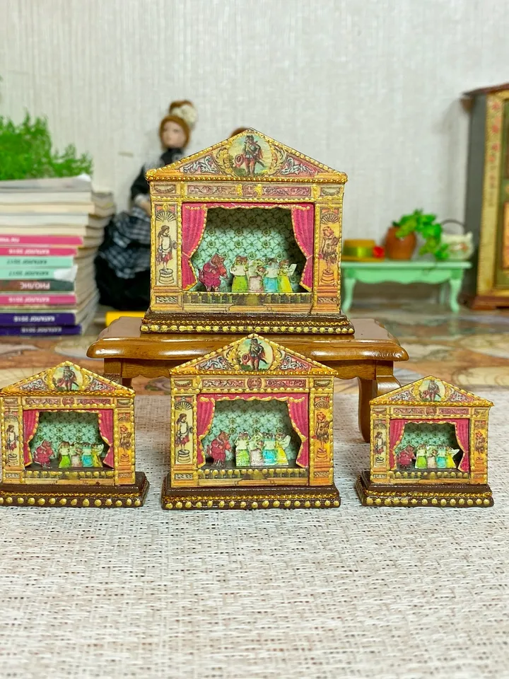 Puppet show. miniature dollhouse. 1: 12. Miniature.