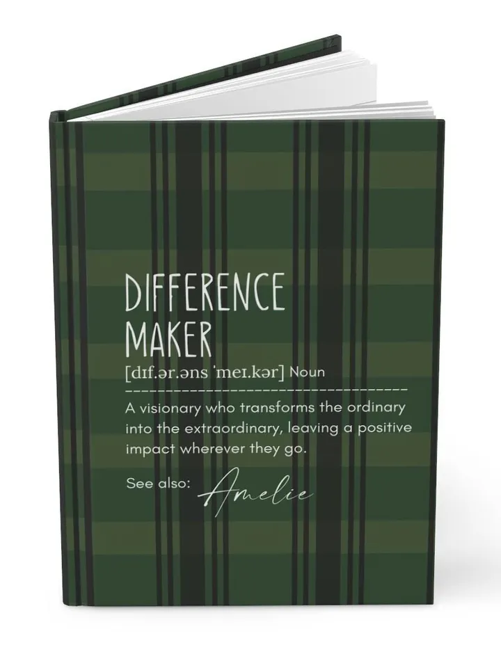 Personalized Difference Maker Journal with your name; Difference Maker Definition Gift; Custom Coworker Gift Employee gift Mentor Leader