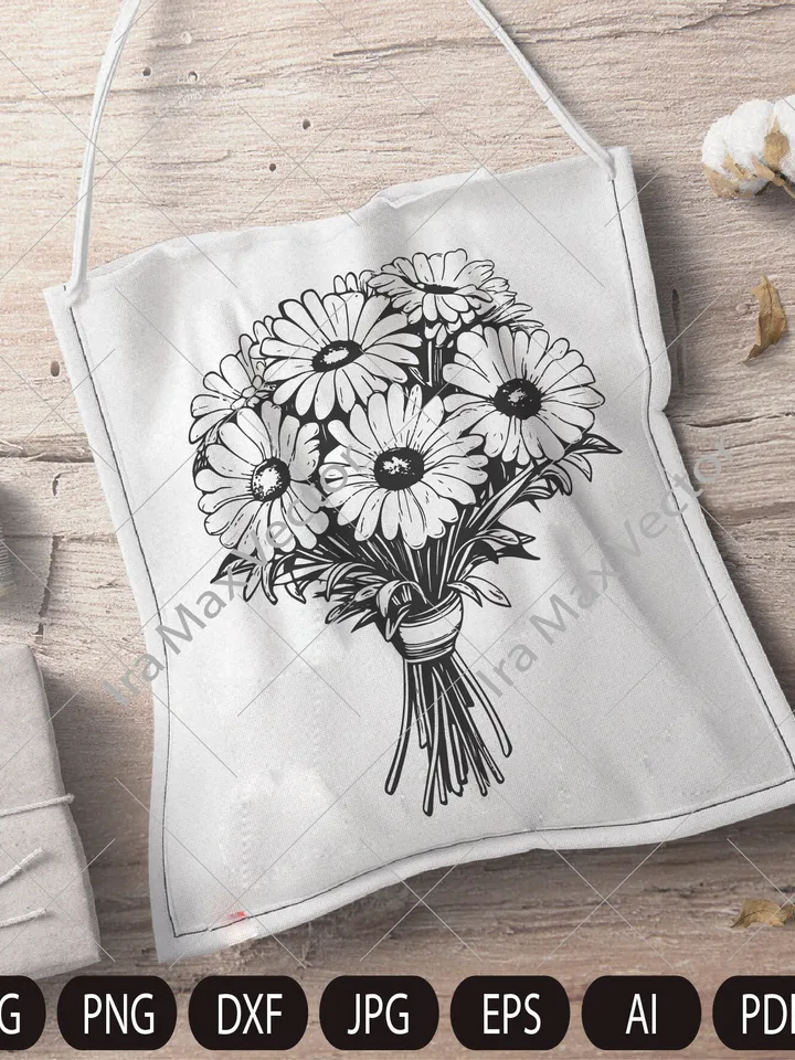 Chamomile Flowers Clip Art, Chamomile PNG, Floral Clipart, Herbal Clip Art, Wildflower, Wedding Invitation, Detailed Floral Illustration