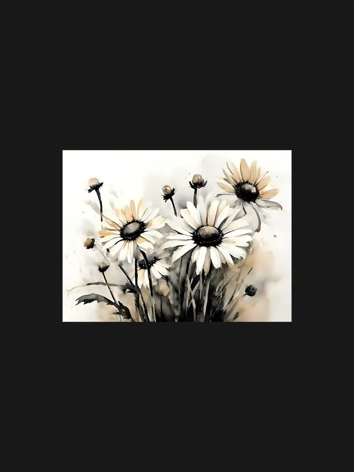 Daisies Black&White Poster FREE Digital Instant Download