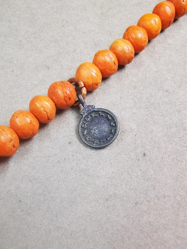 Gandhanra Handmade Tibetan Mala Pendant,Small Calendar Melong Amulet for Prayer Beads,Bag Hanging,0.7&quot; × 0.47&quot;