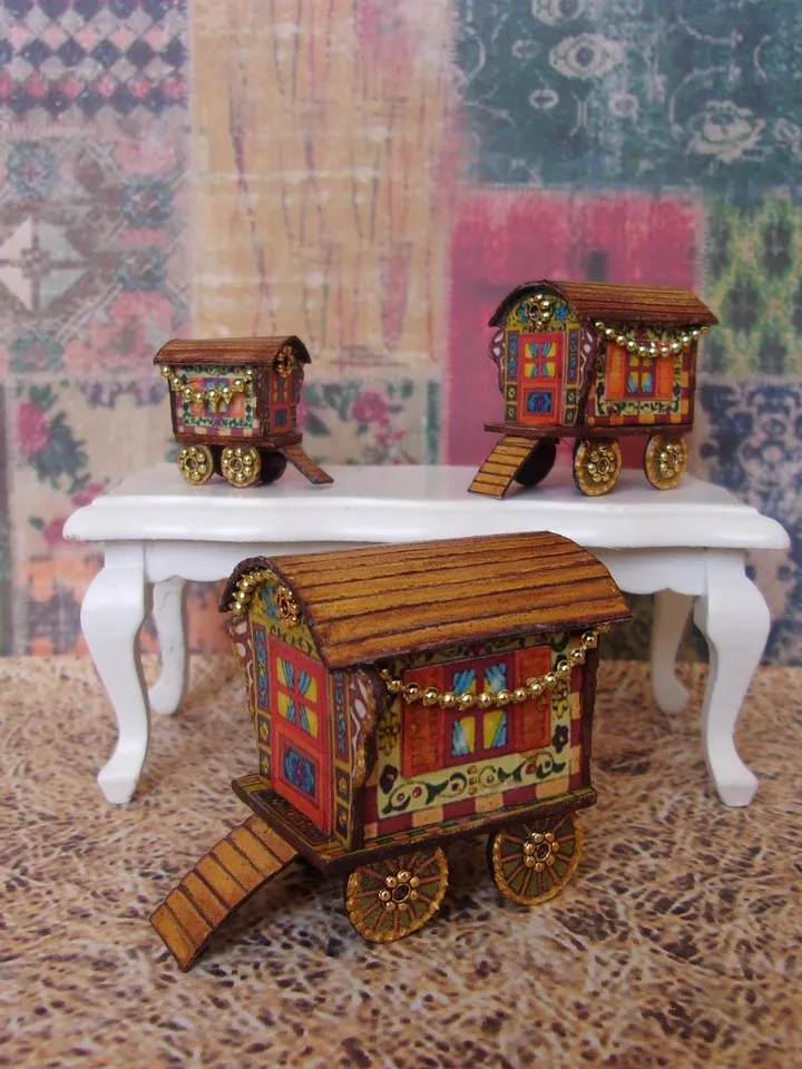 Gypsy wagon. Toy for a doll .1:12 scale.