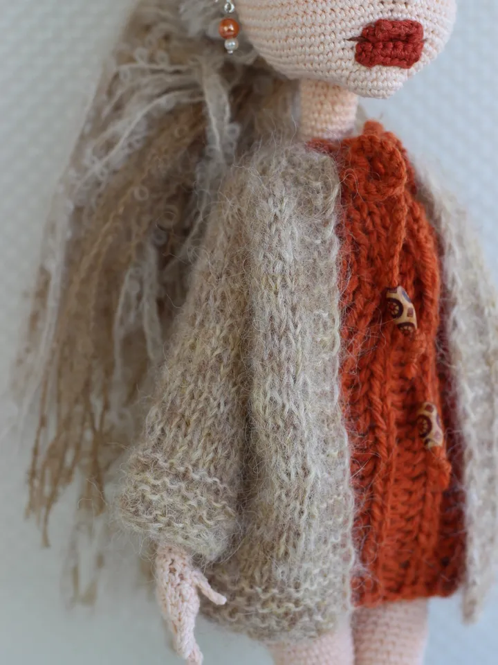 Crochet doll, Amigurumi doll, Handmade cotton doll, Waldorf doll
