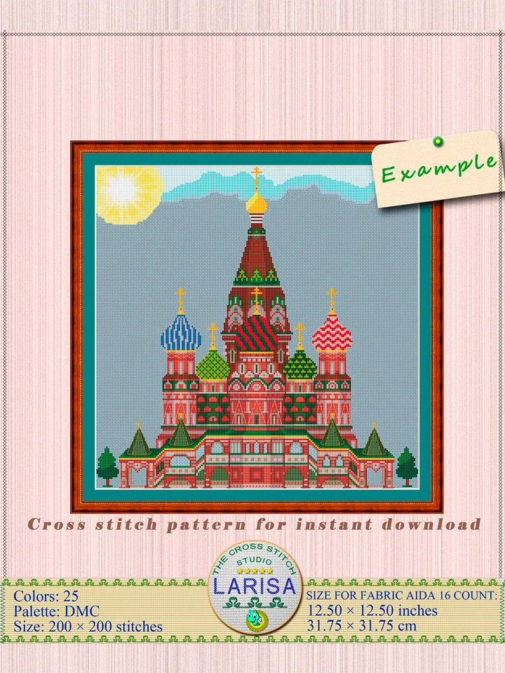 Saint Basil’s Cathedral Cross Stitch Pattern | The Cathedral of Vasily the Blessed
