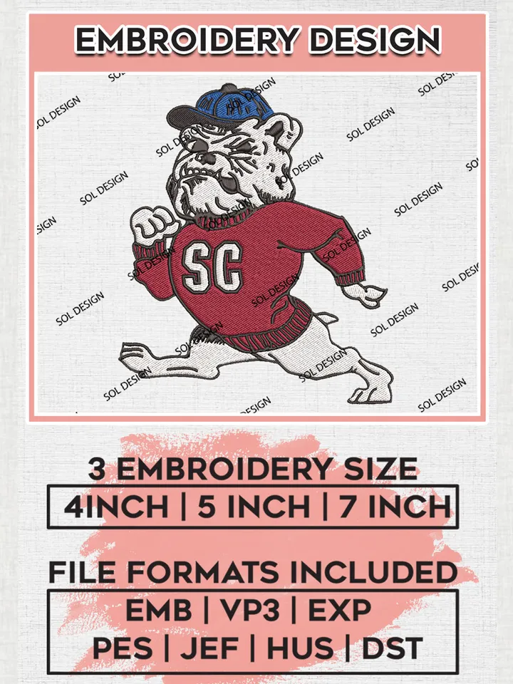 South Carolina State Bulldogs Logo Machine Embroidery Design, NCAA SCSU Bulldogs  Embroidery Design Design files, NCAA Embroidery Designs, NCAA Machine Embroidery Designs, Digital Download