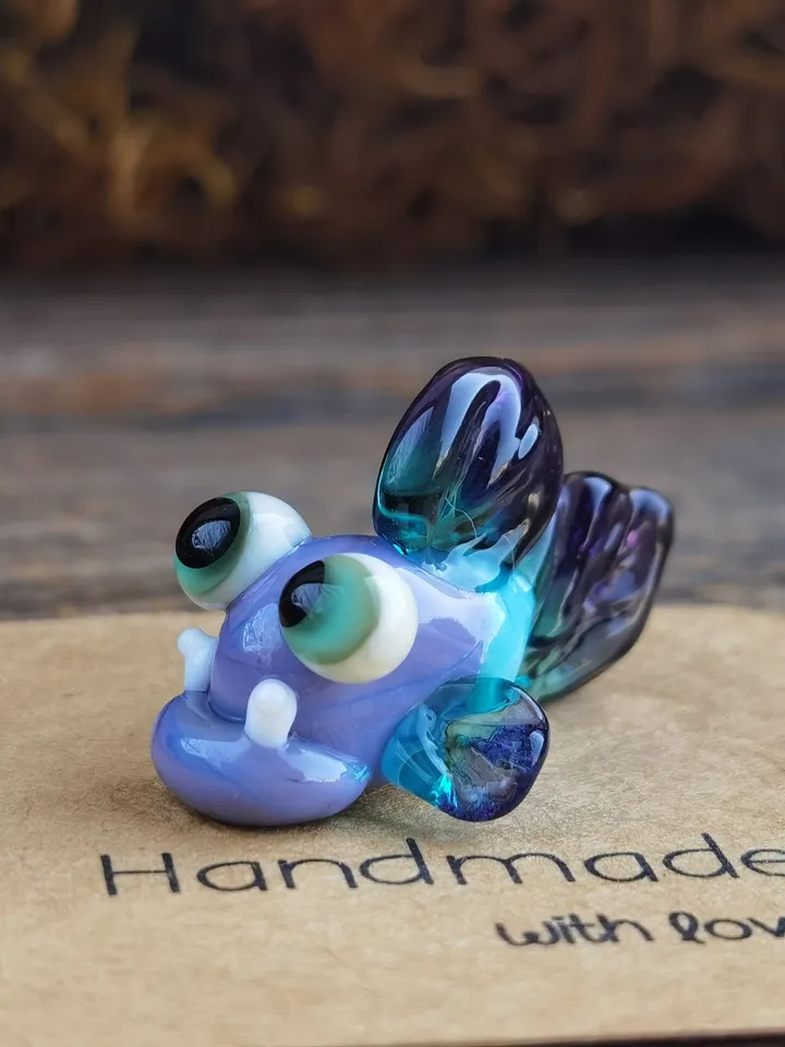 Glass Fish figurines Tiny fish Miniature fish Glass figurines Tiny glass animals Blown glass art Aquarium decor Dollhouse miniature