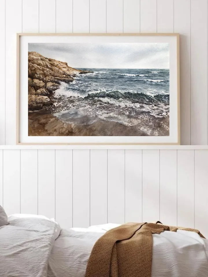 Seascape Painting Original Painting Watercolor Sea Painting