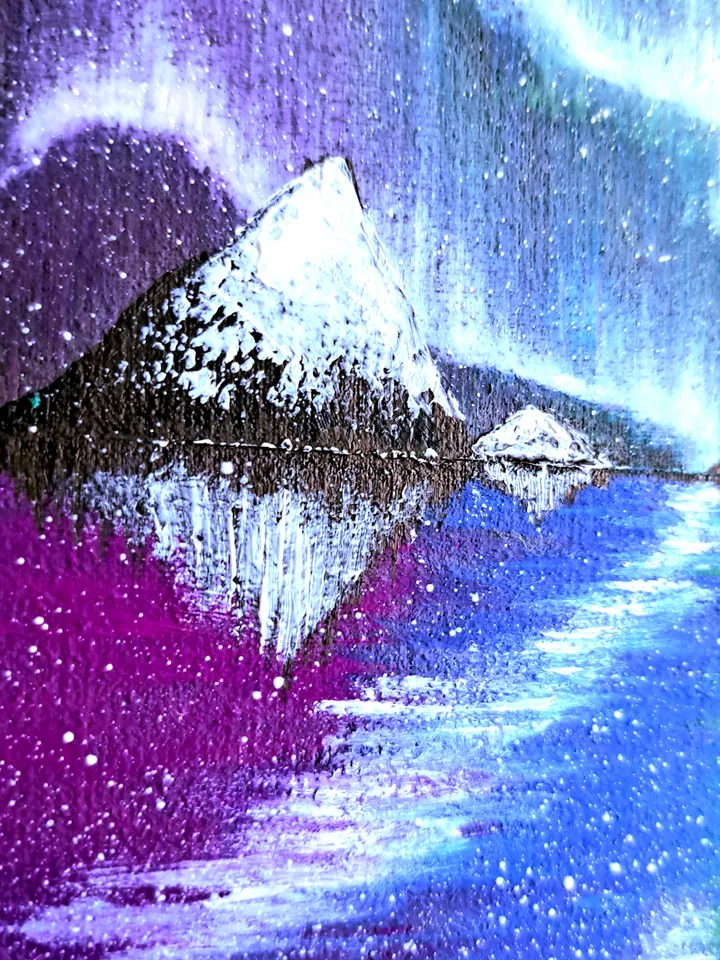 Neon fluorescent oil painting "Northern Lights"
