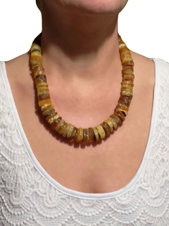 Raw Amber necklace Healing Gemstone
Big bead necklace Gift for woman
Genuine Baltic Amber jewelry
Yellow Natural stone beaded necklace