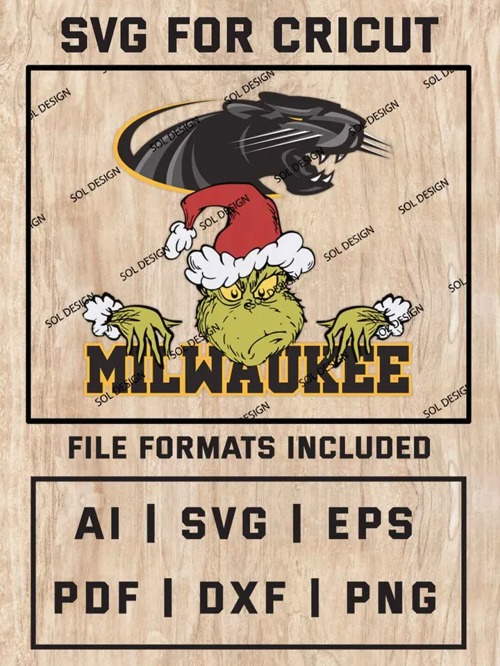 Grinch Milwaukee Panthers SVG, NCAA SVG Design, NCAA Milwaukee Panthers SVG, NCAA Milwaukee Team Cricut, Christmas Svg, Grinch svg, Digital Download