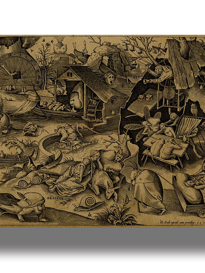 Desidia. Sloth. The Seven deadly sins. Pieter Bruegel the Elder.