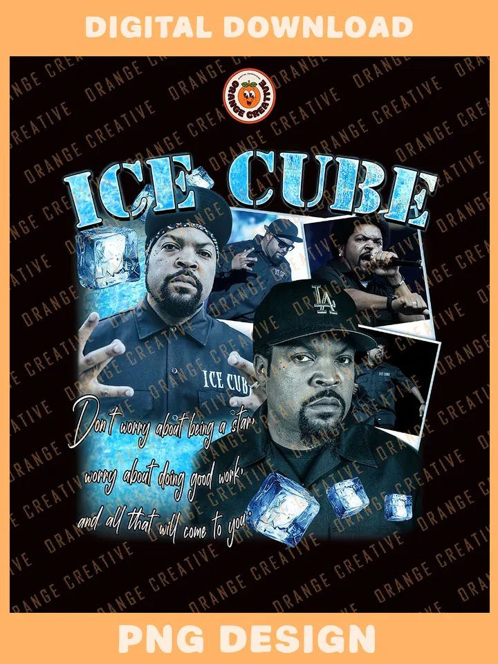90s Ice Cube Rapper Bootleg T-shirt PNG, 90s Bootleg Template, Graphic Ice Cube PNG Files, Custom Bootleg Hip Hop Rap Tee, Digital Download
