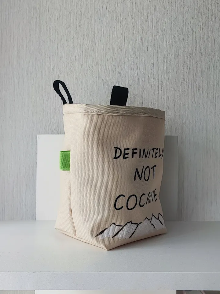 Chalk bag Not Cocaine №1 for rock climbing and bouldering