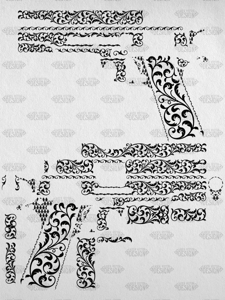 VECTOR DESIGN Colt 1911 government Scrollwork 3