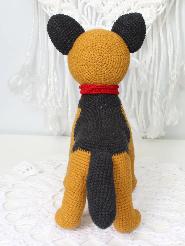 Shepherd dog crochet pattern PDF in English Realistic puppy Amigurumi toy German shepherd