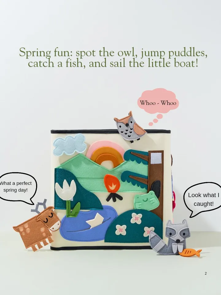 sensory toys for babies montessori quiet book for toddlers felt busy book forest animals seasonal travel toy gift for baby 1 year old