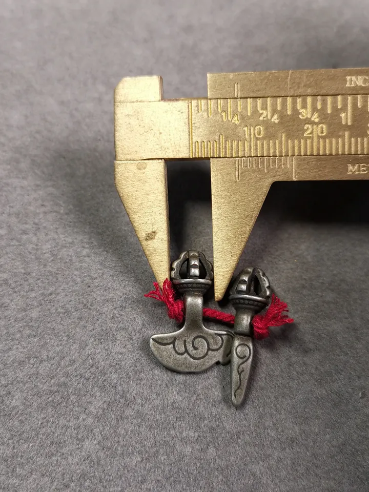 Gandhanra Handmade Tibetan Amulet Pendant,Mini Phurba and Kartika(knife of the dakinis) ,for Prayer Bead Counter,Mala Bead Accessories