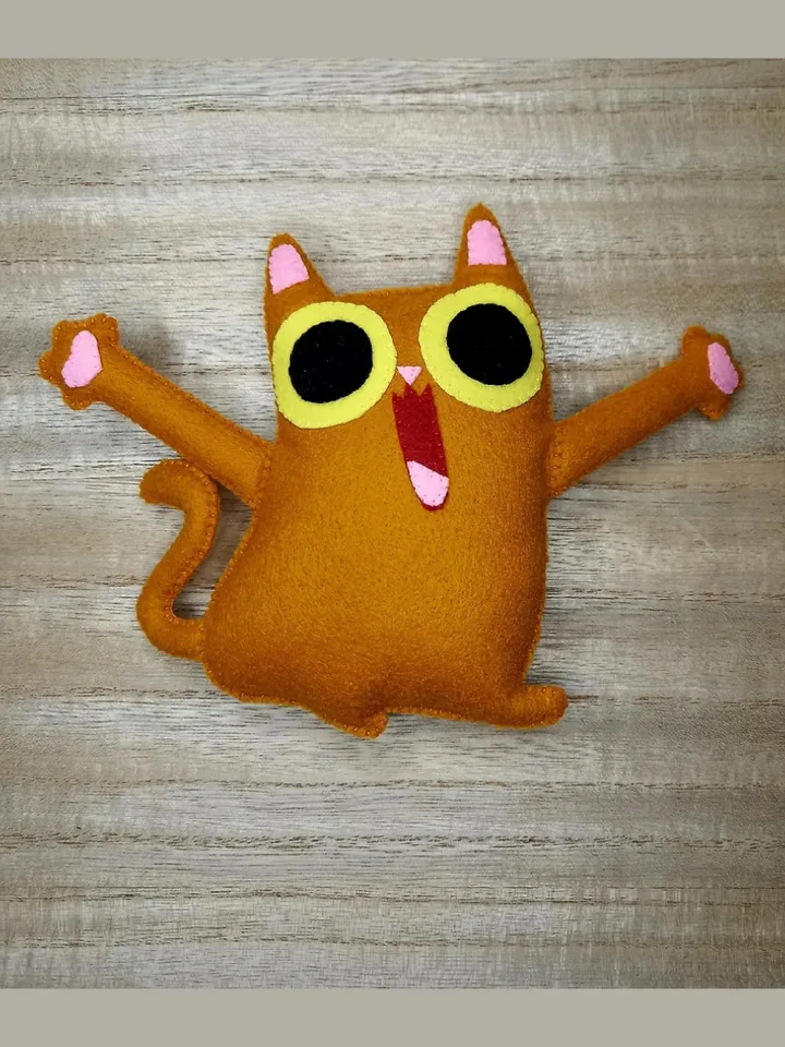 Peekaboo cat Stuffed animals Stuffed animals Cat Kitten playing Game of ku ku White cat Cat felt Peek-a-boo Cat