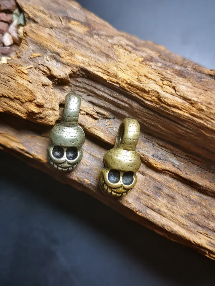 Gandhanra Handmade Skull Sitavana Shape Bead Counter Clip for Prayer Beads, Mala Bead Accessories,Made of Copper
