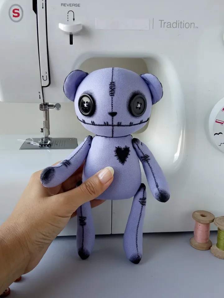 Handmade Bear Doll – Purple