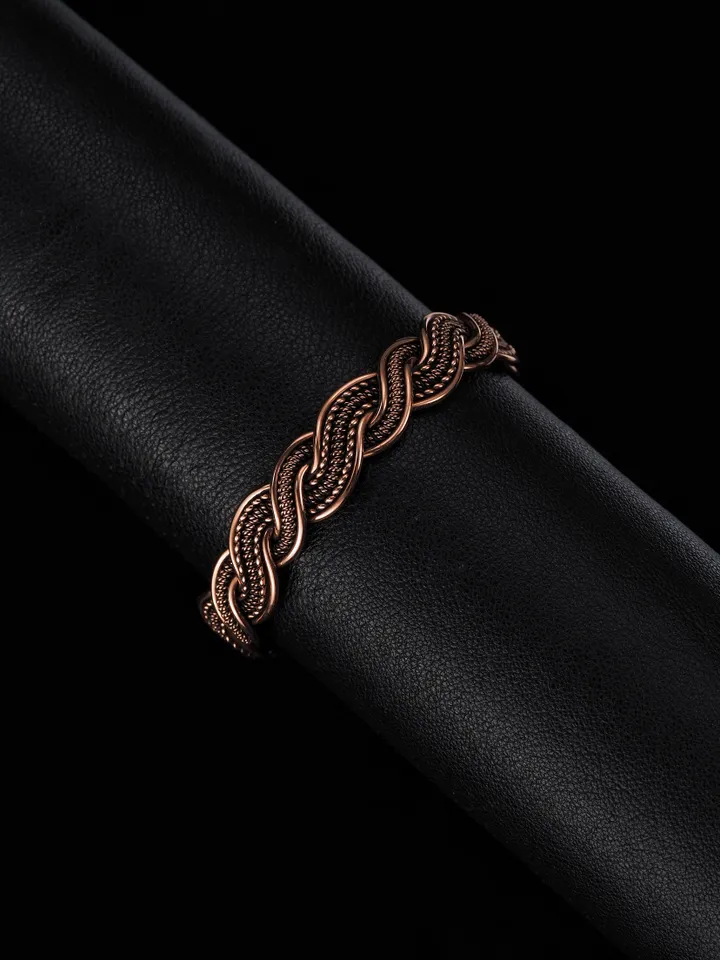 Woven copper wire bracelet Antique style handcrafted copper jewelry Unique gift