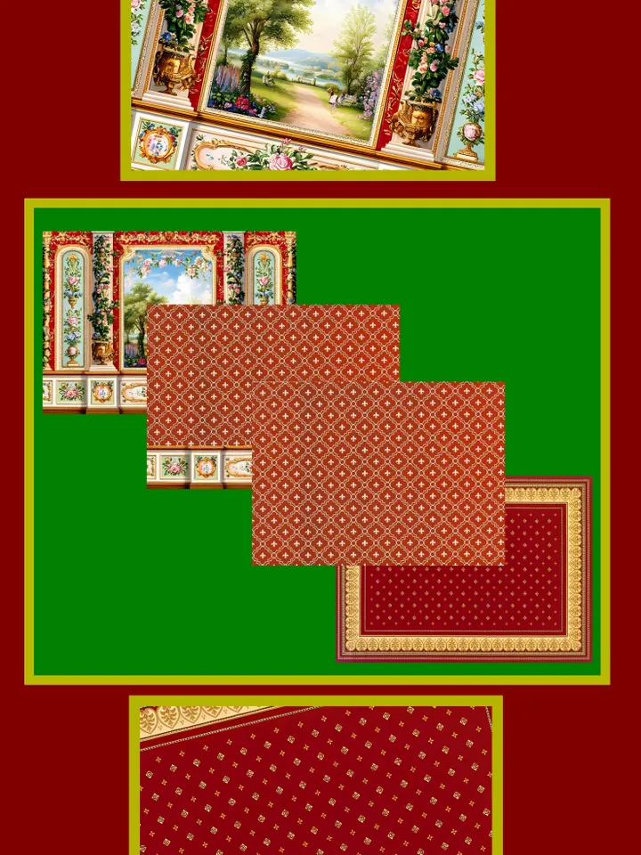 Wallpaper for dollhouse. 1:12. A4. Digital printing.
