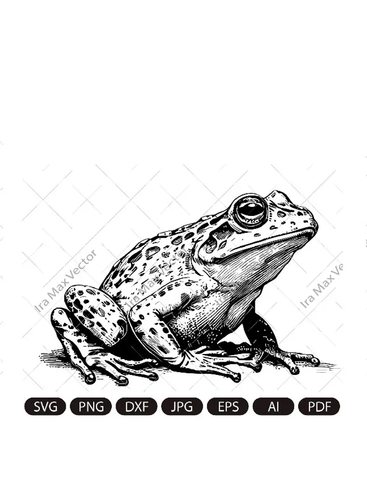 Frog Svg/ Frog Clipart/ Frog Png/ Frog Head/ Frog detailed/ Frog Silhouette/ Animals Silhouette