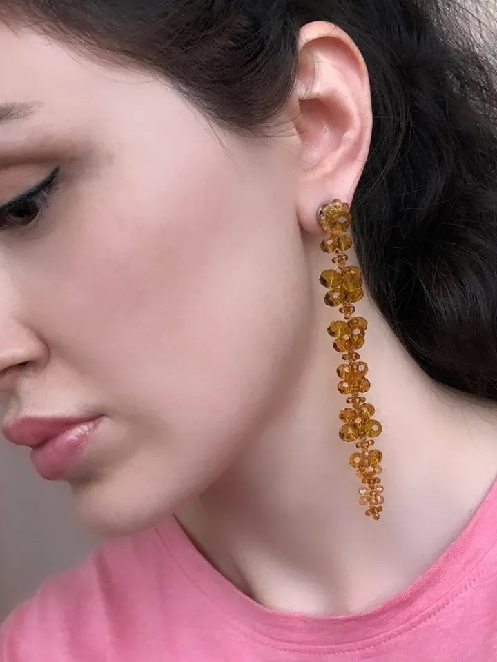Cluster Drip Beaded Earrings