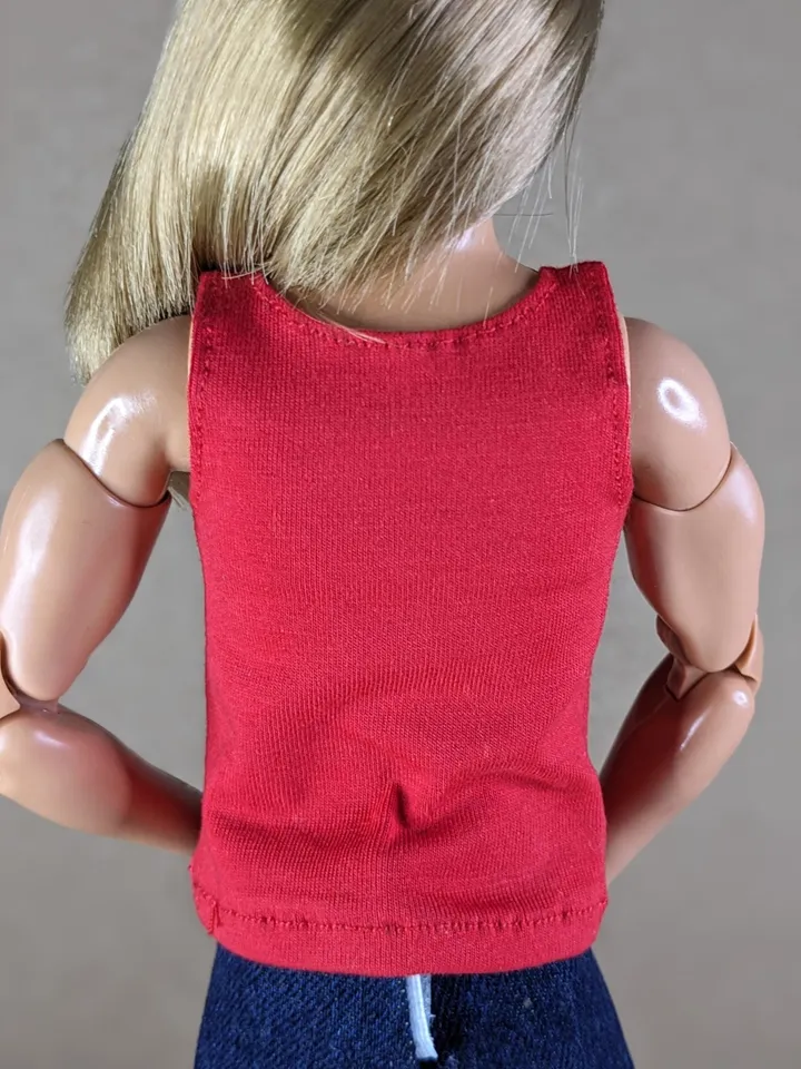 Red tank top for 12 inch fashion male dolls